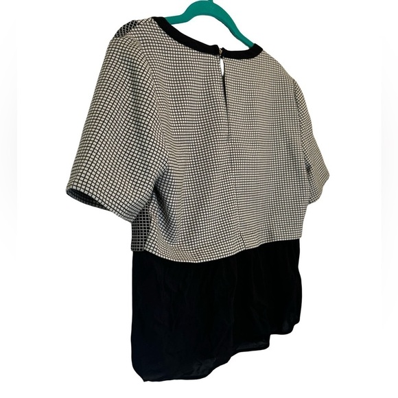 BCBGeneration Black White Checkered Short Sleeve Blouse Size S - Picture 13 of 17